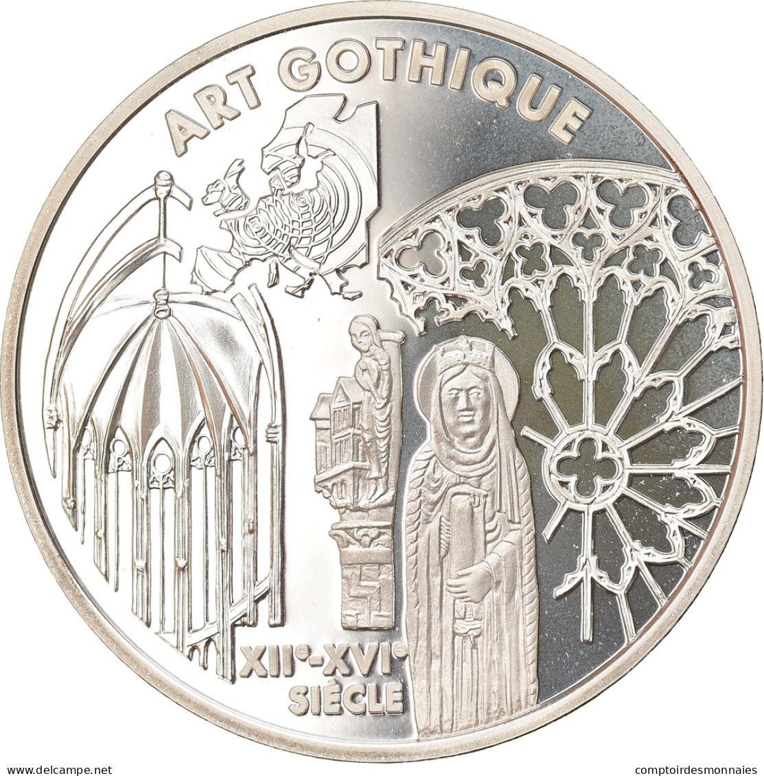 Monnaie, France, Gothic Art, 6.55957 Francs, 1999, Paris, Proof, FDC, Argent - Andere