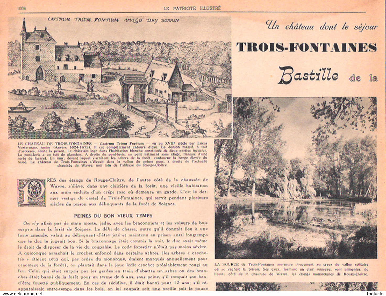 Régionalisme-Auderghem-La Forêt De Soignes-Le Château De Trois-Fontaines-Dry Borren-Prison-Patriote Illustré-17/11/1946 - Sin Clasificación