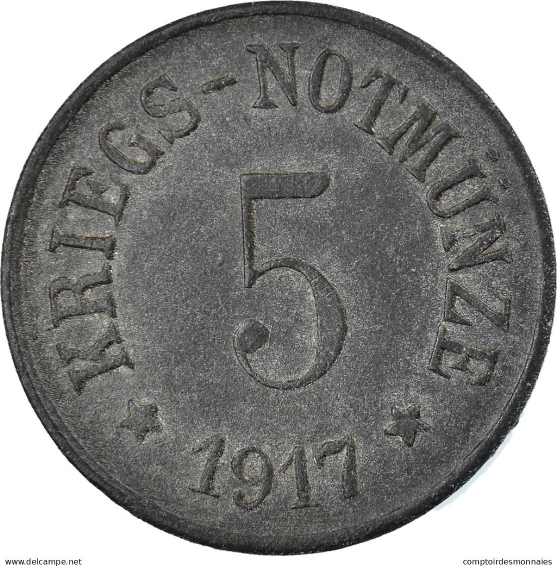 Monnaie, Allemagne, Arzberg, 5 Pfennig, 1917, TTB, Zinc - Monétaires/De Nécessité