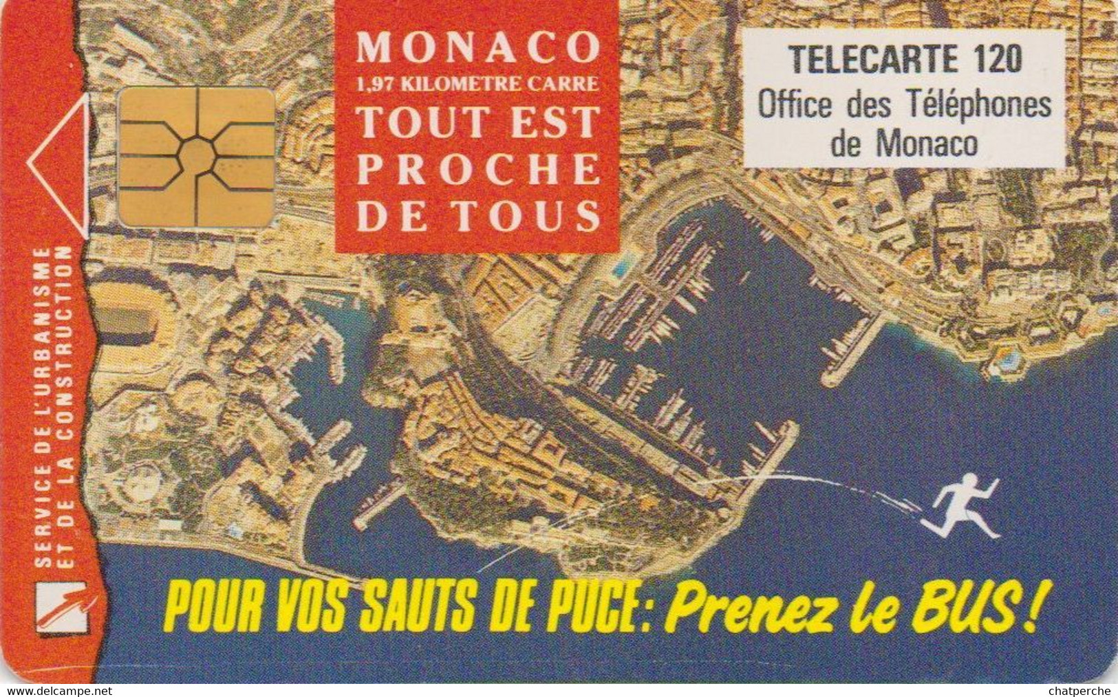 TÉLÉCARTE PHONECARD MONACO PRENEZ LE BUS TRANSPORT 120 UNITÉS  UTILISÉE - Monace