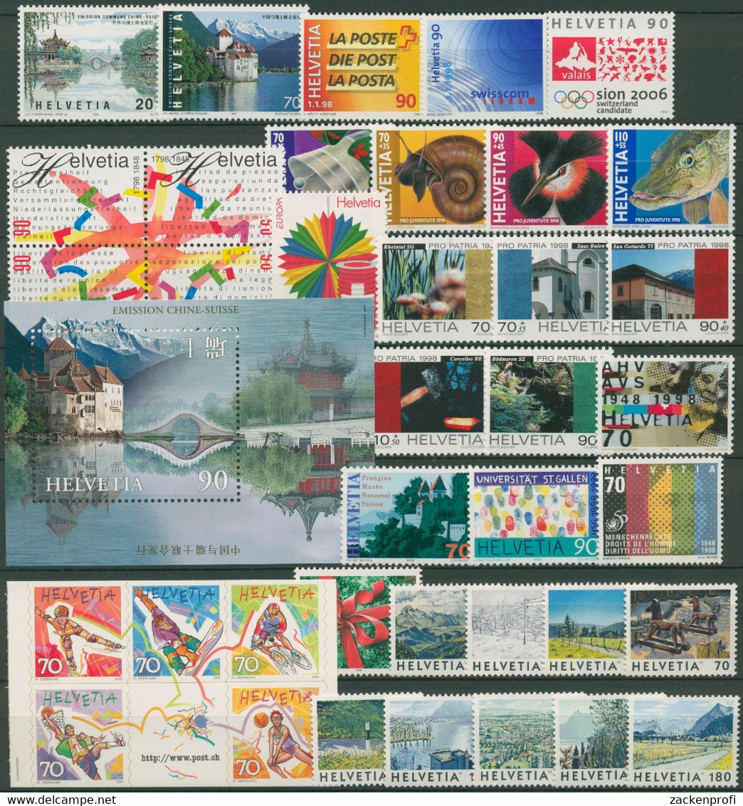 Schweiz Jahrgang 1998 Komplett Postfrisch (SG96428) - Unused Stamps