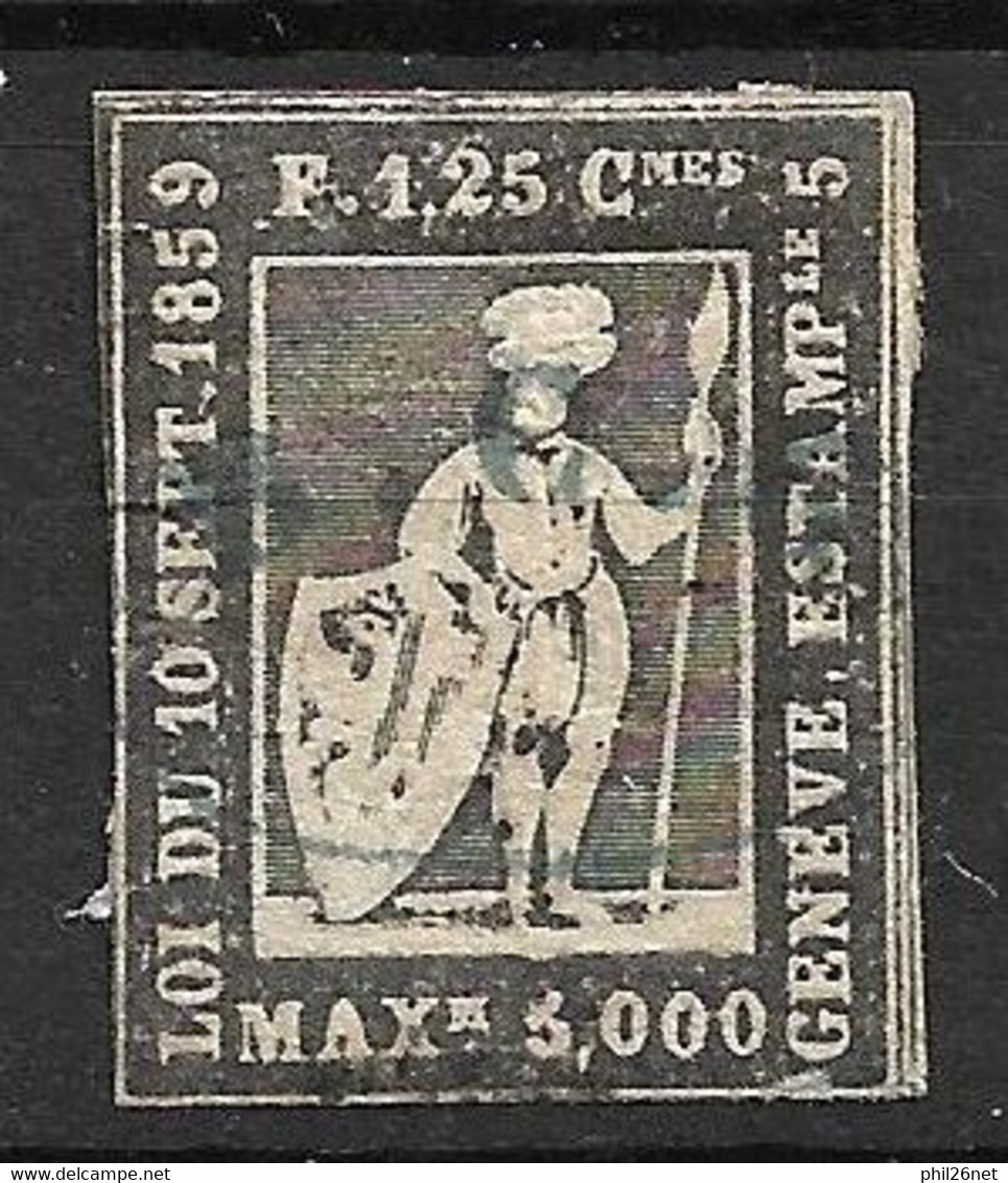 CH Suisse RARE   Genève Fiscal 1F25 De 1859   Oblitéré     B/TB  - Steuermarken