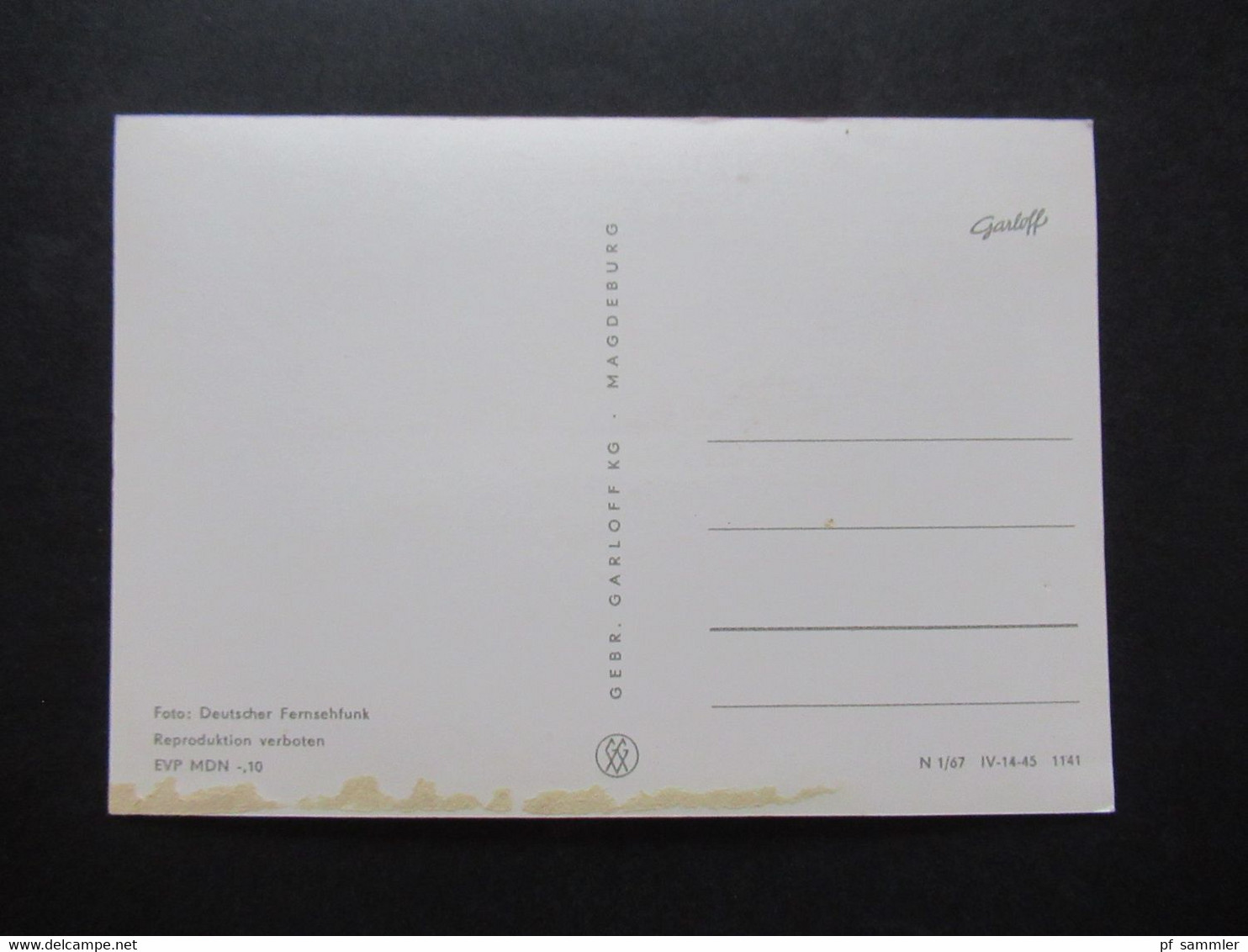 Original Postkarte 1960er Jahre Unser Sandmännchen Glückwünsche DDR Deutscher Fernsehfunk Gebrüder Garloff KG Magdeburg - TV-Reeks