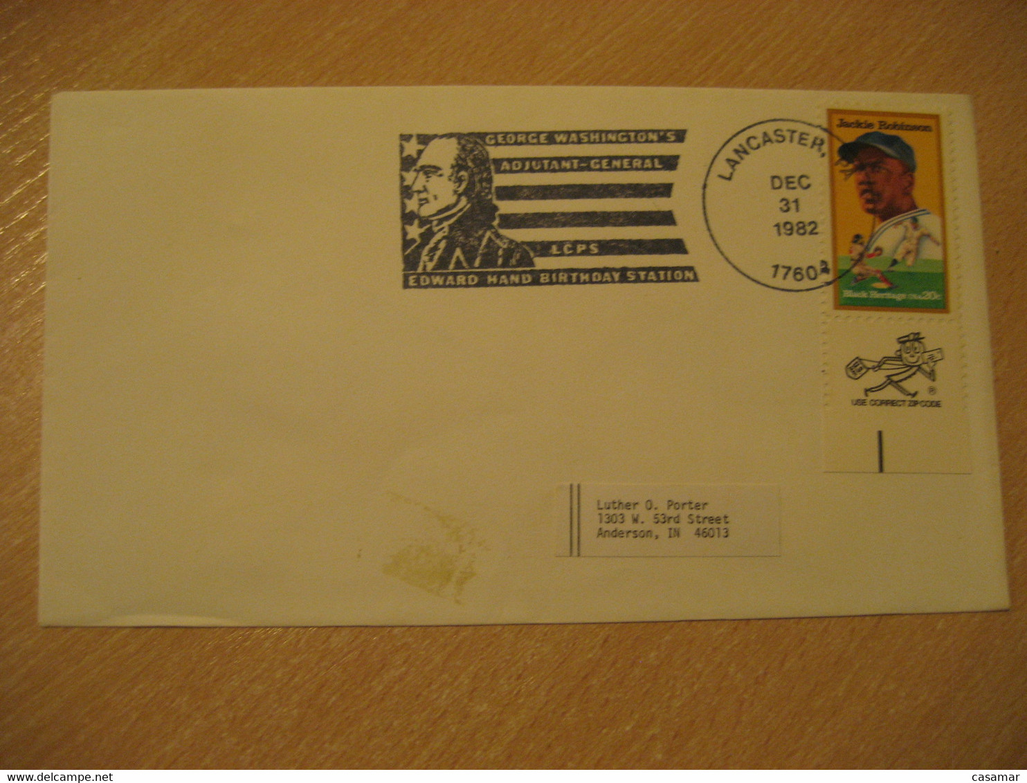 LANCASTER 1982 George Washington Adjutant General Cancel Cover USA - George Washington