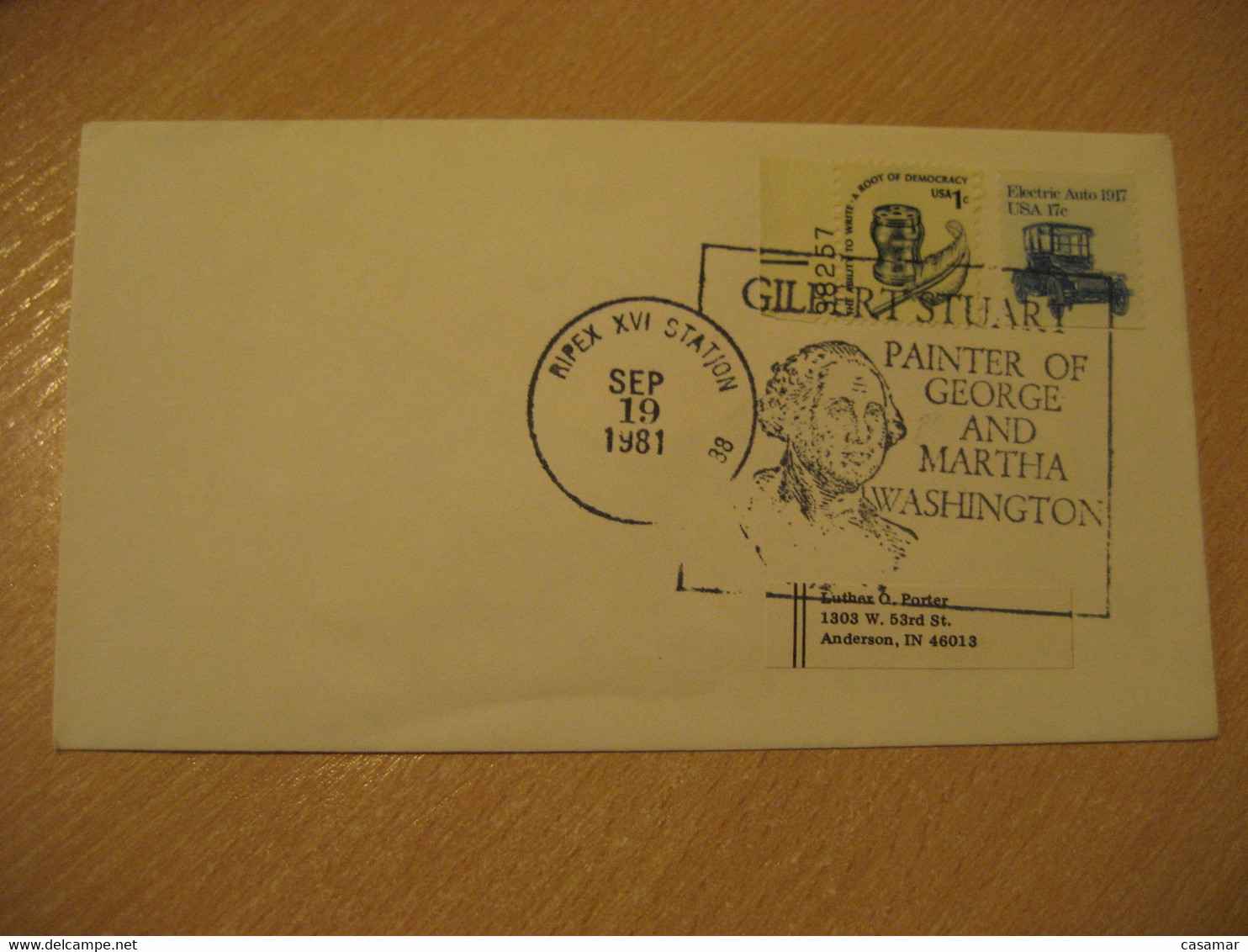 RIPEX 1981 Gilbert Stuart Painter Of George & Martha Washington Cancel Cover USA - George Washington