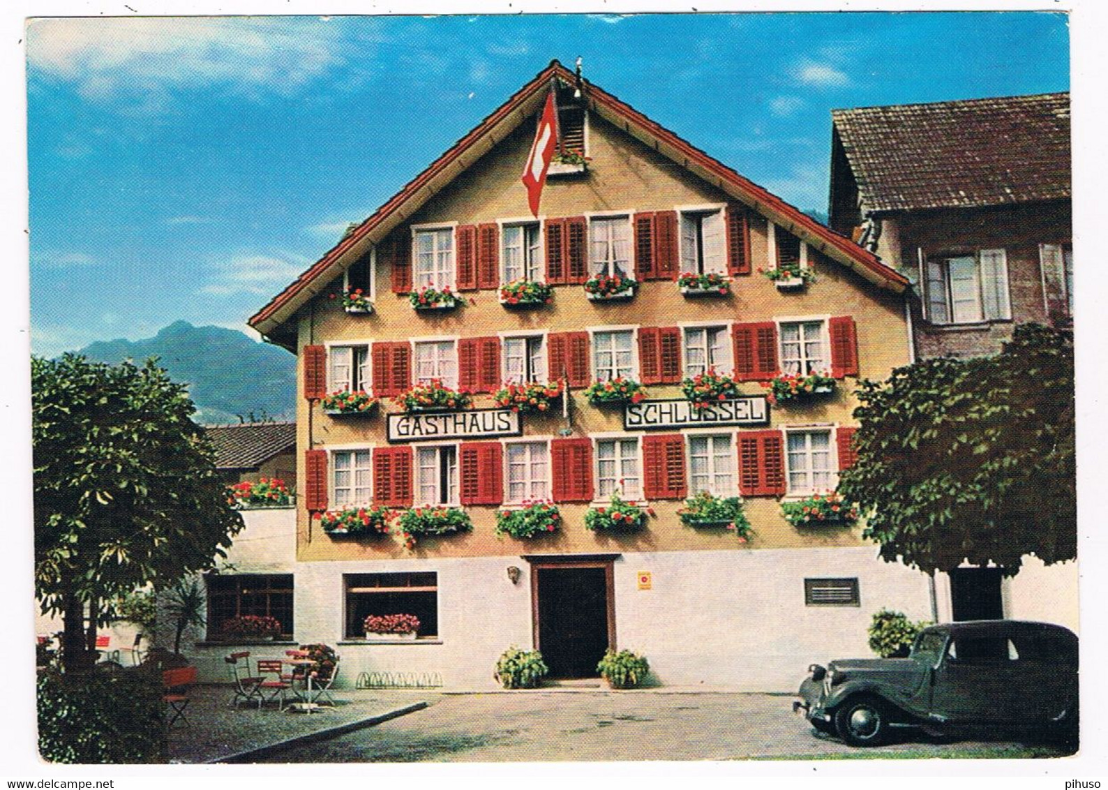 CH-6273   ALPNACH-DORF : Gasthaus Schlüssel ( With Citroën Avant Traction ) - Alpnach