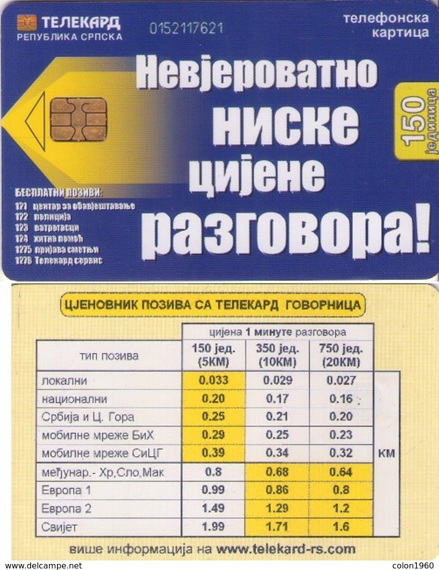 BOSNIA Y HERZEGOVINA. BA-RST-0034A. Telecommunications - Blue. 150U. 2004-01. (509) - Bosnie