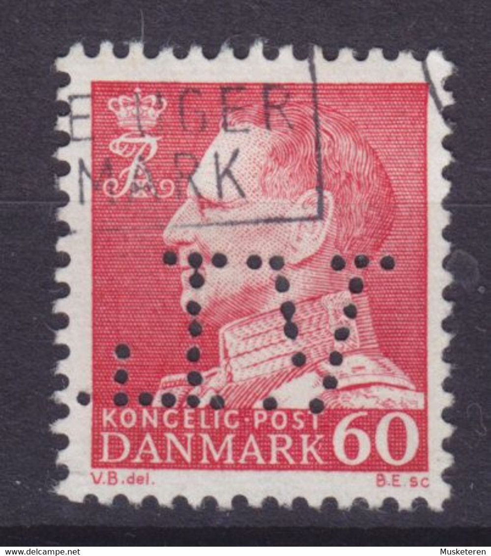 Denmark Perfin Perforé Lochung (V15) 'V.L.' V. Løwener, København Fr. IX. Stamp (2 Scans) - Errors, Freaks & Oddities (EFO)