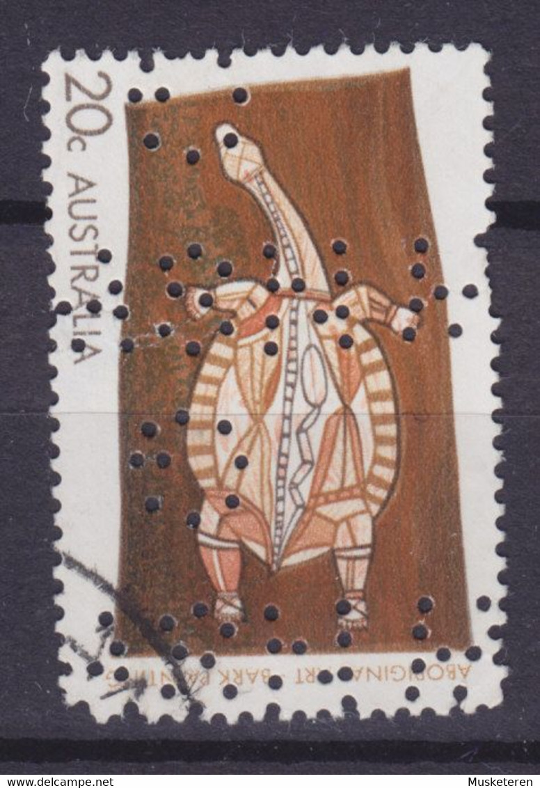 Australia Perfin Perforé Lochung 'G NSW G' 1971 Mi. 472, 20c. Turtle Tortoise Schildkröte - Perforadas