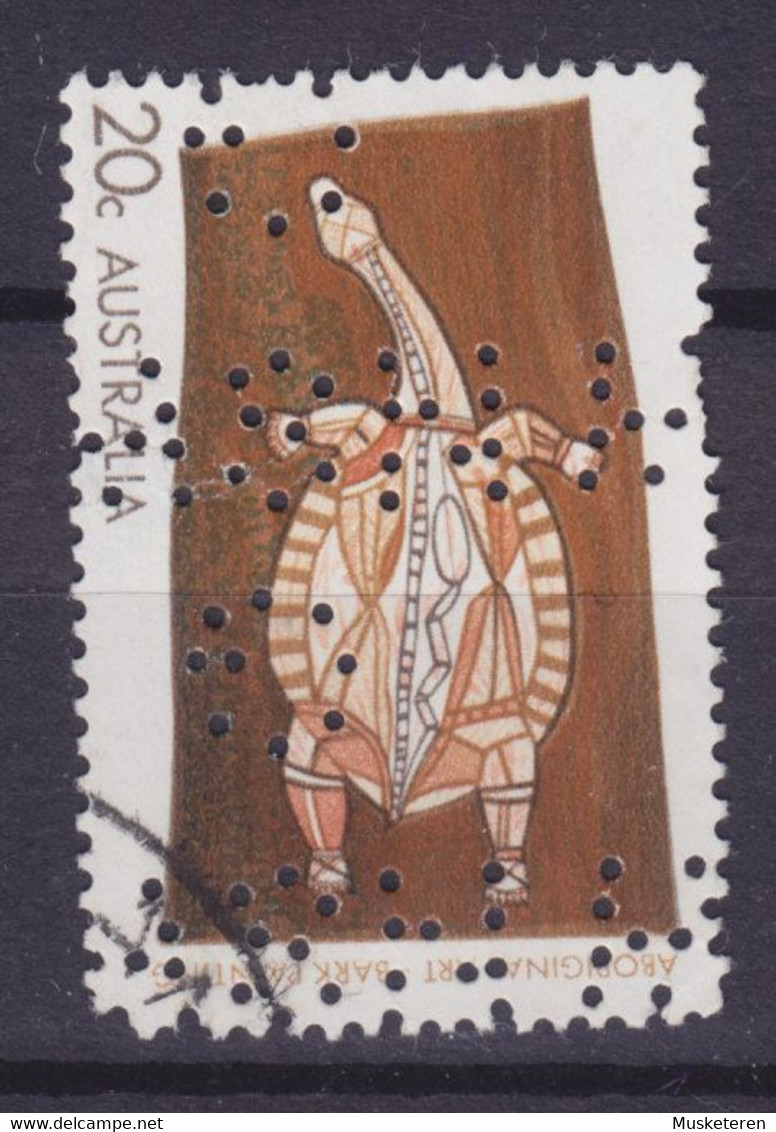 Australia Perfin Perforé Lochung 'G NSW G' 1971 Mi. 472, 20c. Turtle Tortoise Schildkröte - Perforiert/Gezähnt