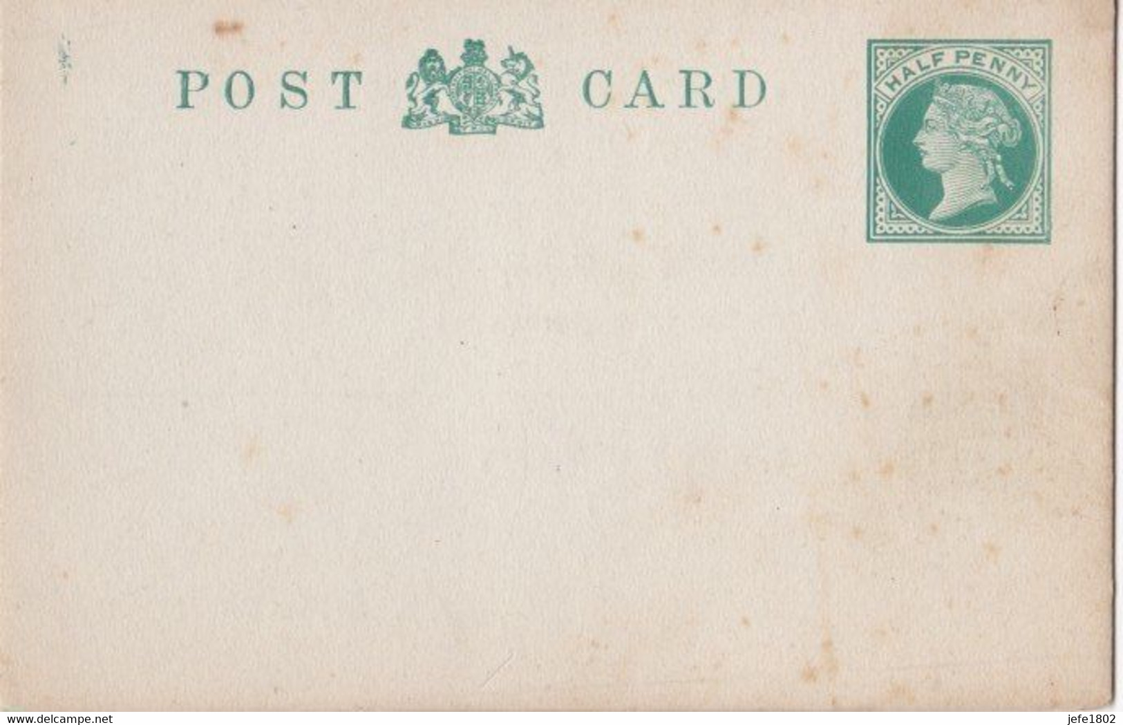 Post Card Half Penny - Green - Unused Stamps