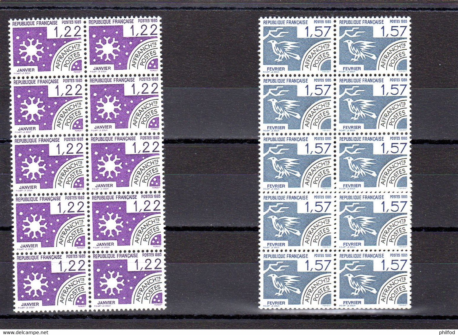 1985 - Bloc De 8 Timbres * 4 : N ° 186 à  189 - 1964-1988