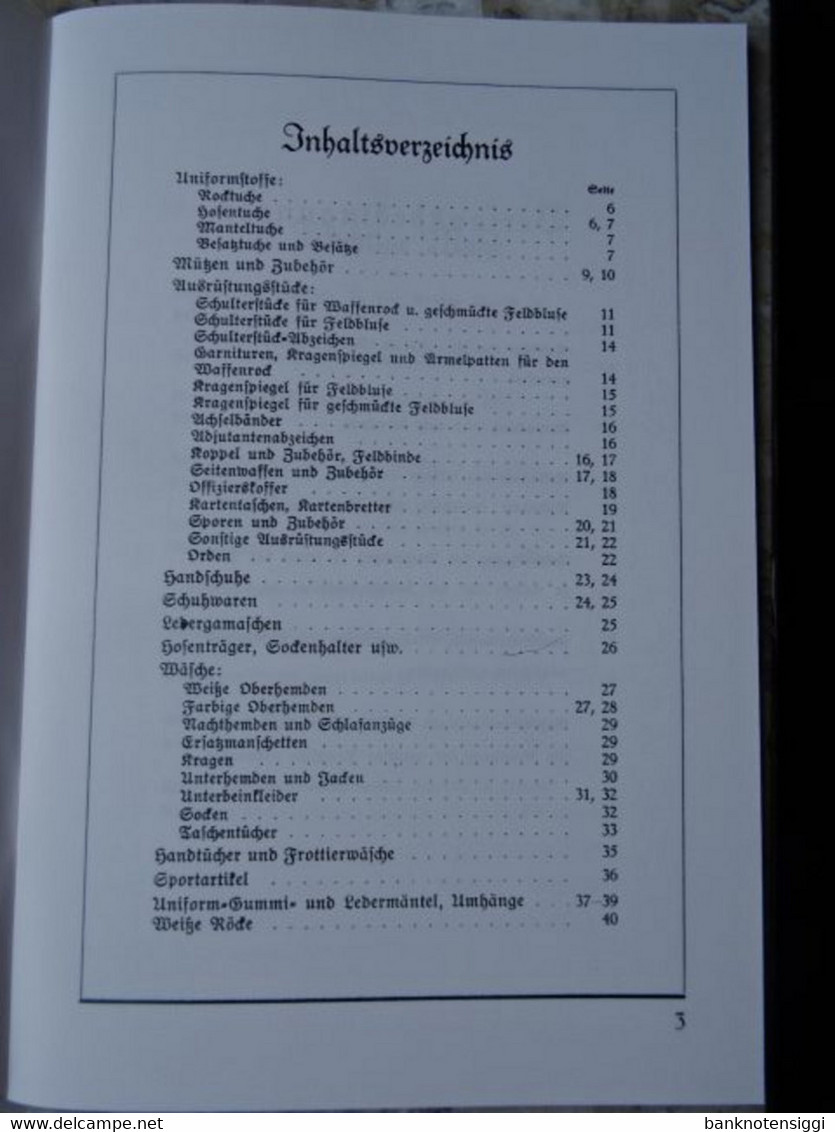 Preiskatalog "Heeres Kleiderkasse 1939 - Catalogues