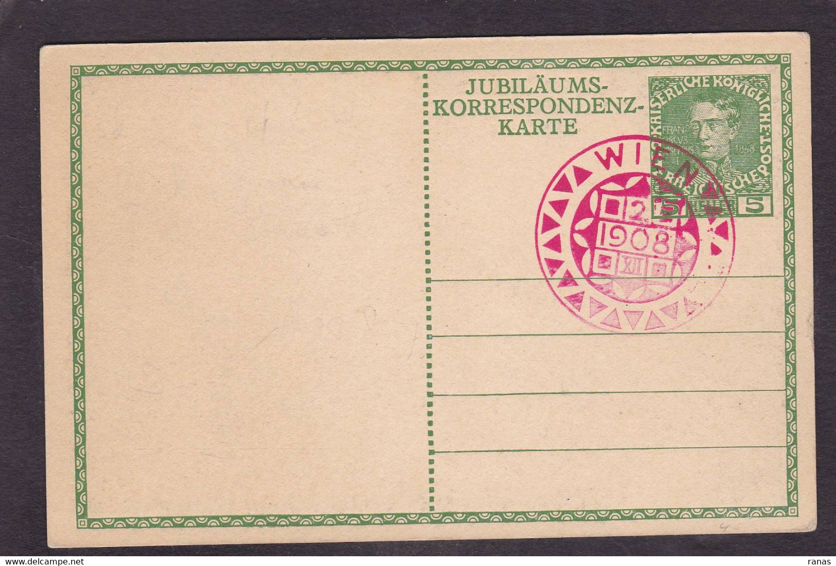 CPA Moser Koloman Royalty Austria Franz Josef With Spécial Cancellation Voir Dos - Moser