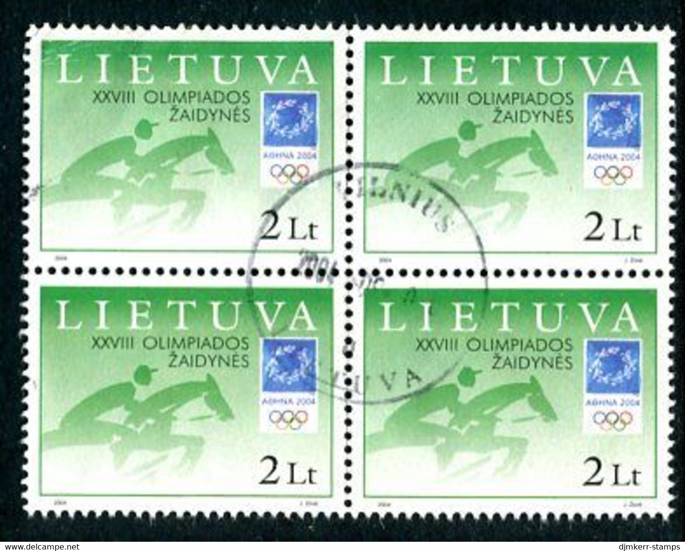 LITHUANIA 2004  Olympic Games 2 L. Block Of 4 Used.  Michel 855 - Lituania