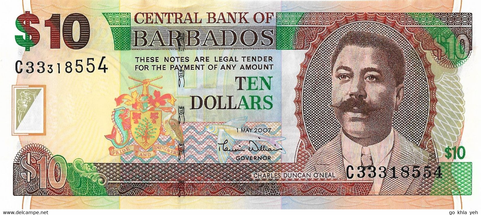 BARBADES 2007 10 Dollar - P.68a Neuf UNC - Barbades