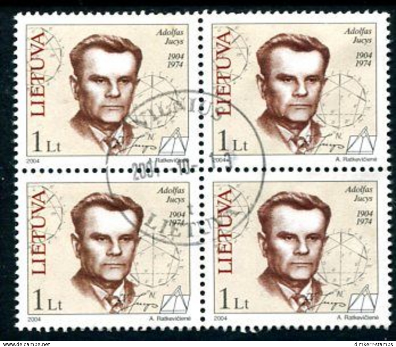 LITHUANIA 2004 Adolfas Jucys Block Of 4 Used.  Michel 837 - Lithuania