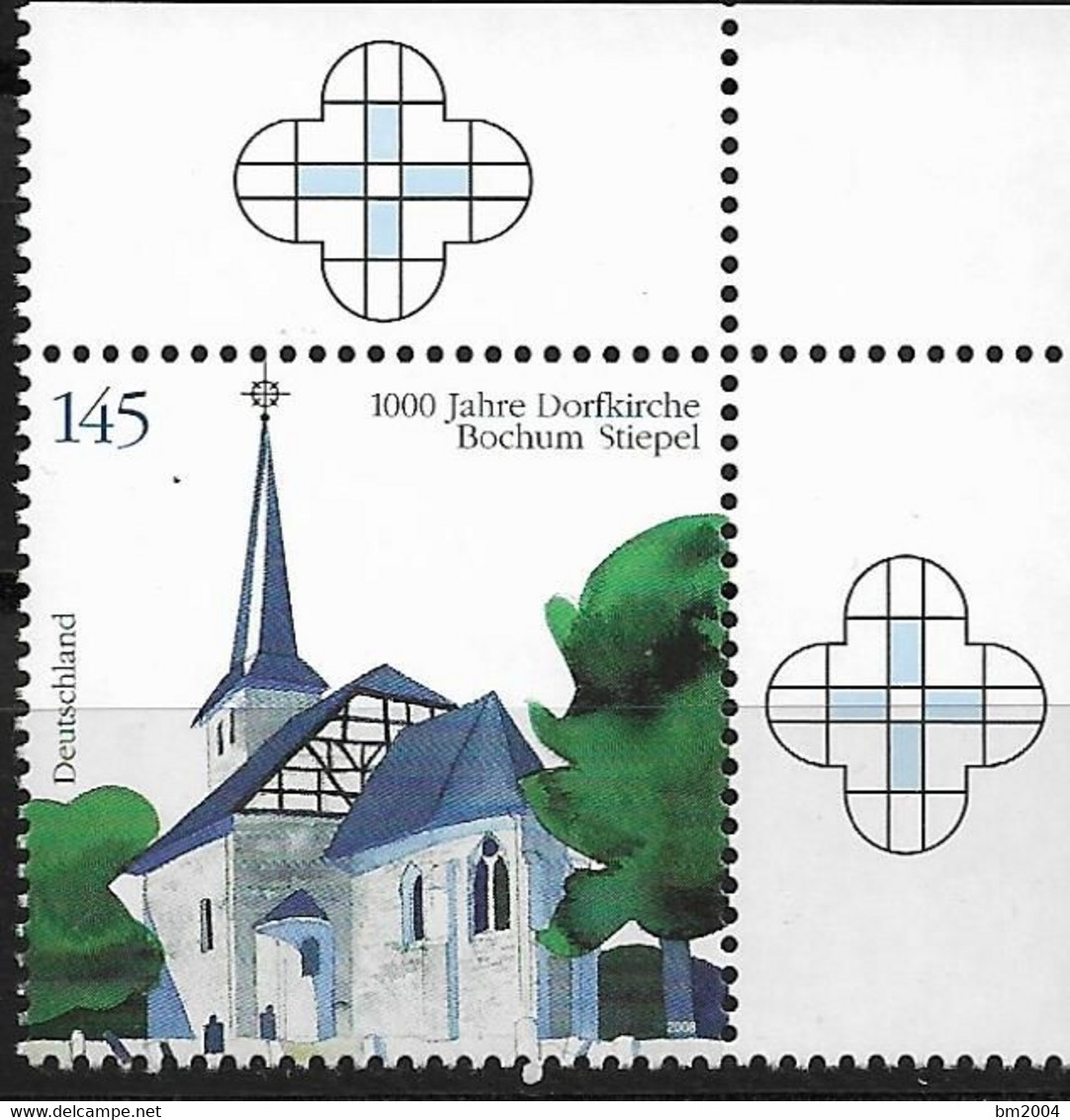 2008 Germany Allem.Fed. Mi. 2646**MNH  EOR   1000 Jahre Dorfkirche Von Bochum-Stiepel - Ungebraucht