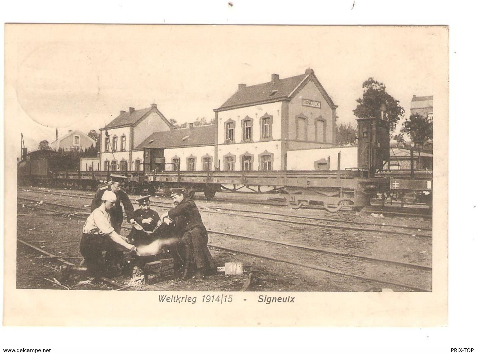 REF2828/ CP-PC Signeulx Guerre 14-18 La Gare Animée Utilisée En Feldpost - Musson