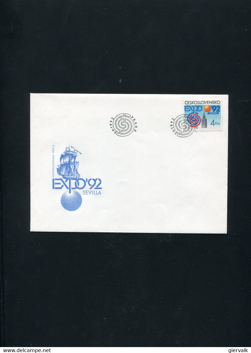 CZECHOSLOVAKIA 1992 FDC EXPO 1992. - Storia Postale