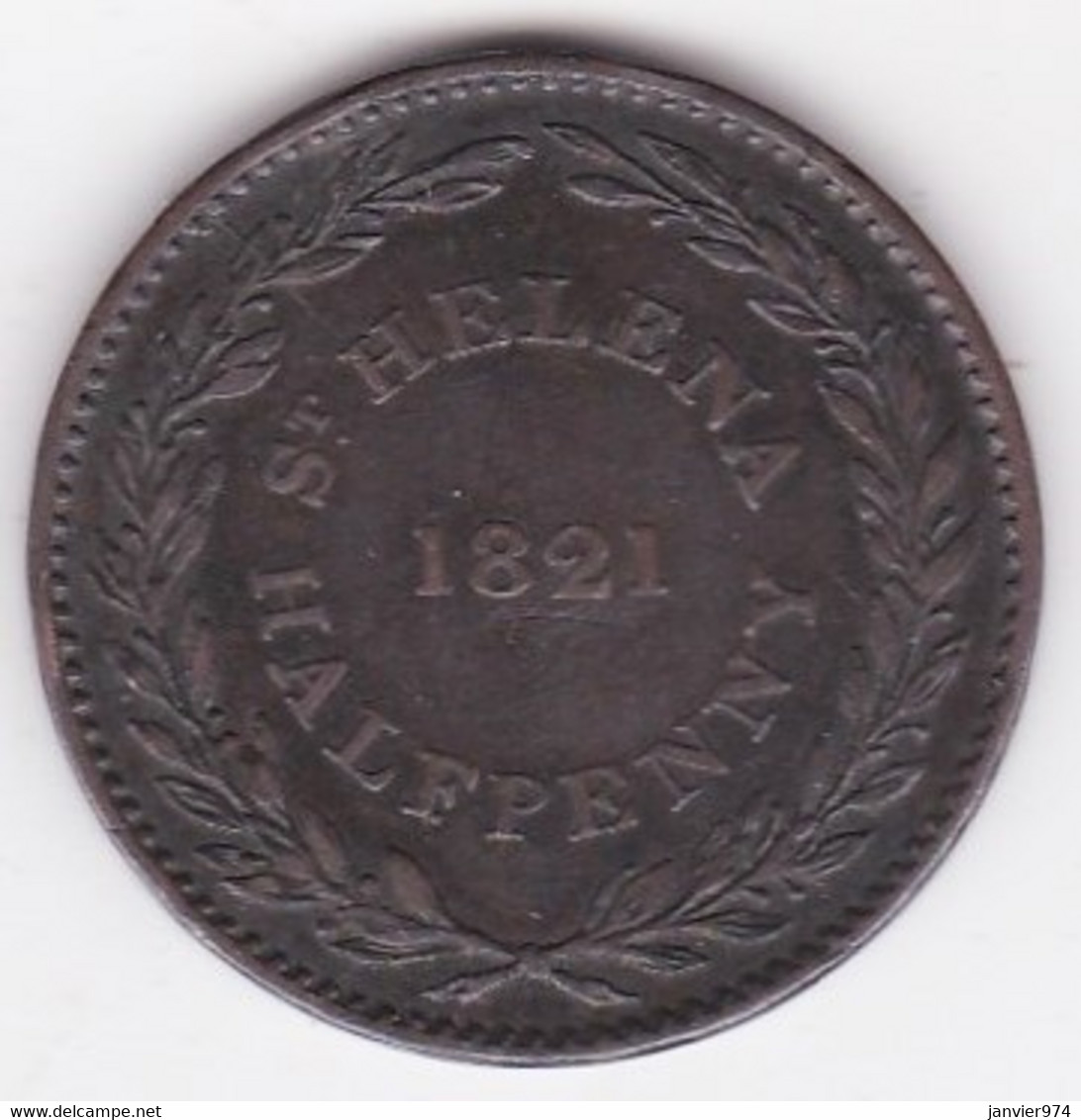 Sainte Helene Half Penny 1821 Compagnie Britannique Des Indes Orientales. KM# A4 - Sint-Helena