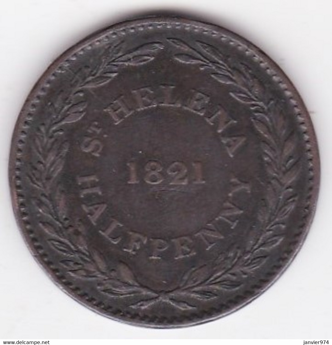 Sainte Helene Half Penny 1821 Compagnie Britannique Des Indes Orientales. KM# A4 - Sainte-Hélène