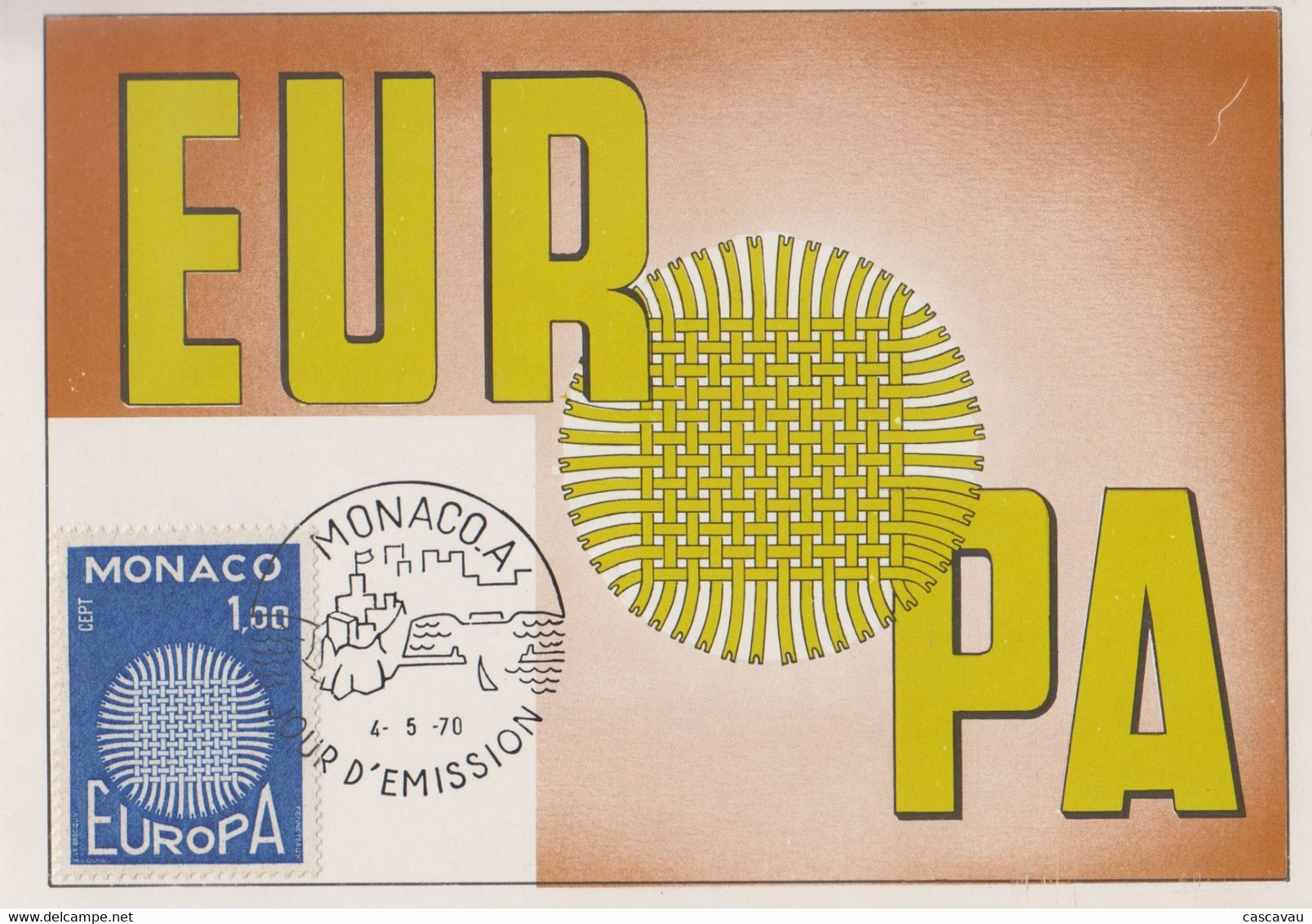 Carte  Maximum  1er  Jour   MONACO   EUROPA    1970 - 1970