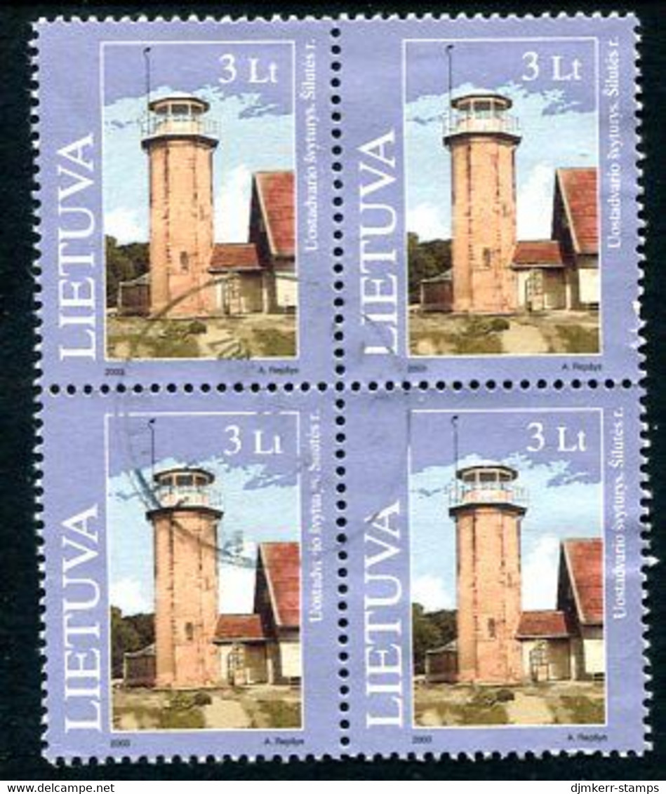 LITHUANIA 2003 Lighthouse 3 L. Block Of 4 Used.  Michel 815 - Lituanie