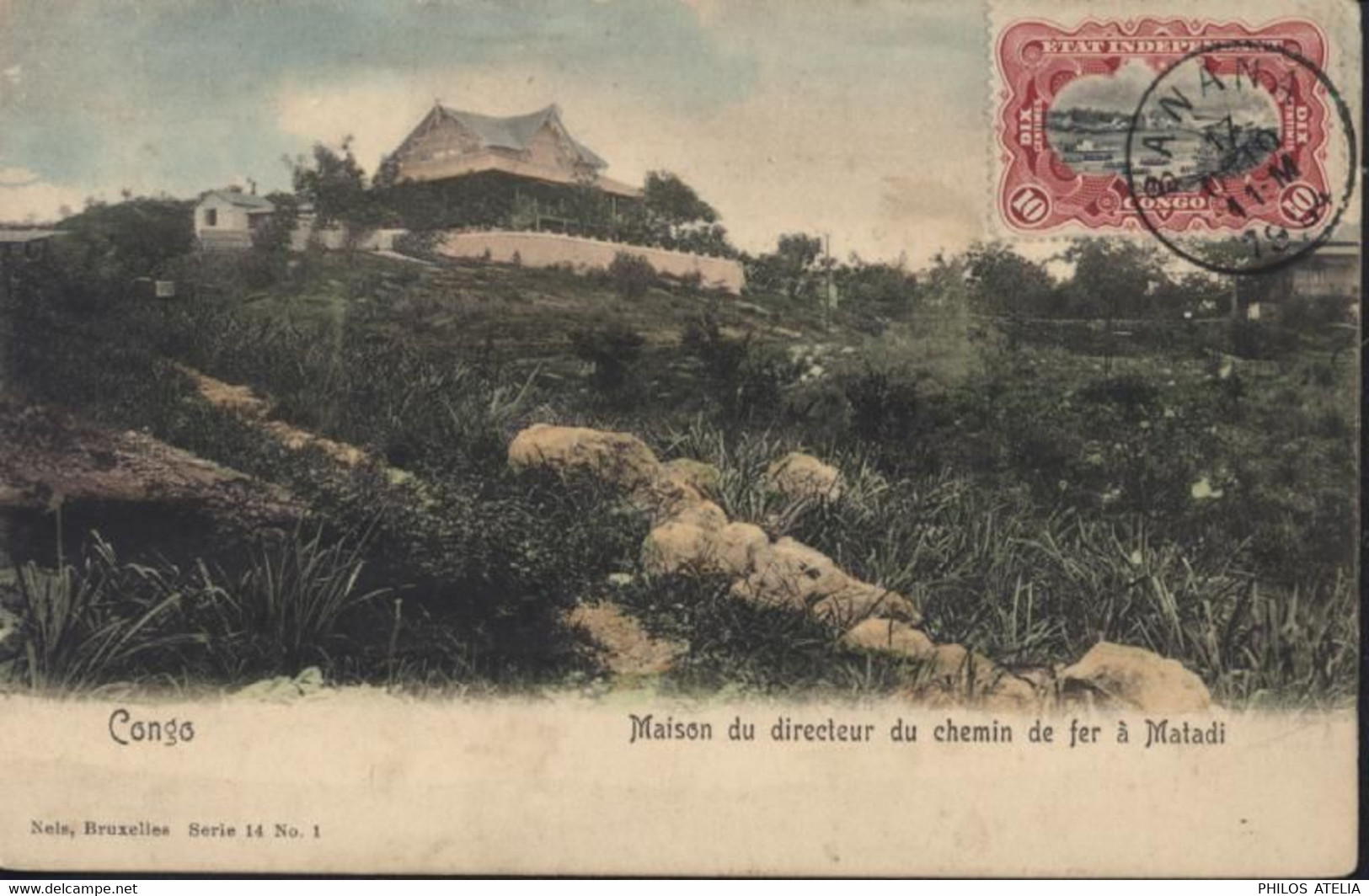 CPA Congo Maison Du Directeur Du Chemin De Fer à Matadi YT 17 Etat Indépendant Du Congo Bon Timbre CAD Banana 17 OCT 04 - Sonstige & Ohne Zuordnung