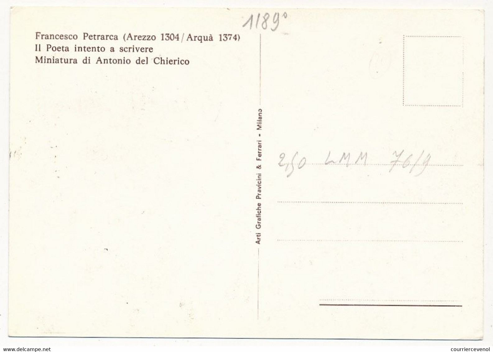 ITALIE - Carte Maximum - Francesco Petrarca, Poète - Arqua Petrarca - 12/8/1975 - Cartes-Maximum (CM)