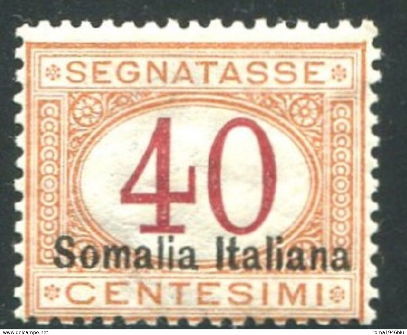SOMALIA 1920 SEGNATASSE 40 CENT. SASSONE N .27  ** MNH FRESCHISSIMO - Somalia
