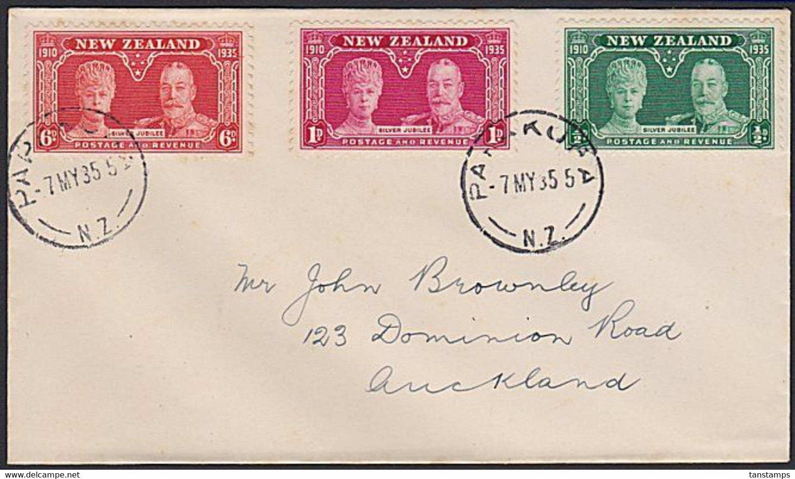 NEW ZEALAND 1935 KGV SILVER JUBILEE FDC - Lettres & Documents