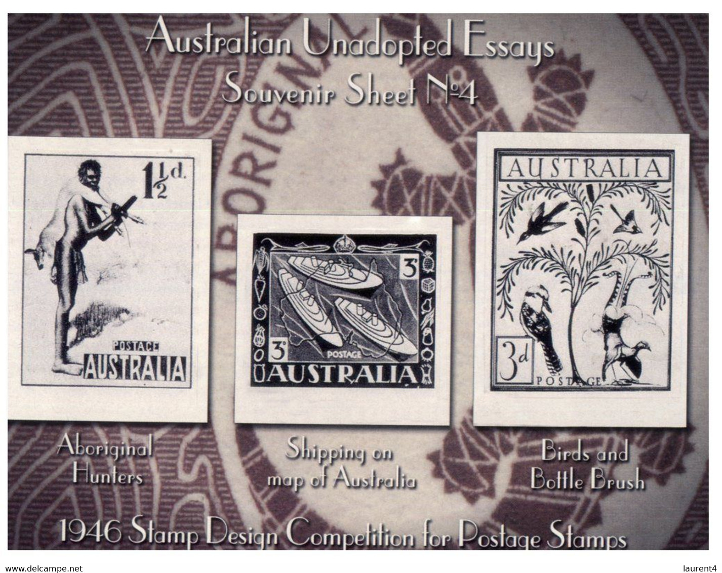 (BB 30) Australian Unadopted Essays - Souvenir Sheet Nº4 (1946 Competition Etc) - Cinderellas