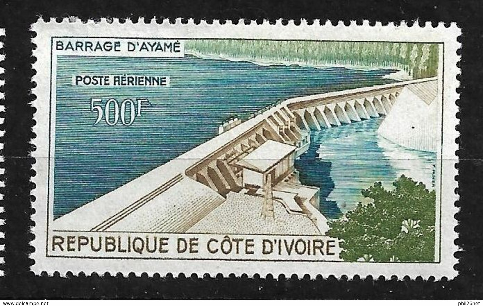 Côte D' Ivoire Poste Aérienne N°20 Barrage D'Ayamé Neuf * * B/TB  - Elektriciteit