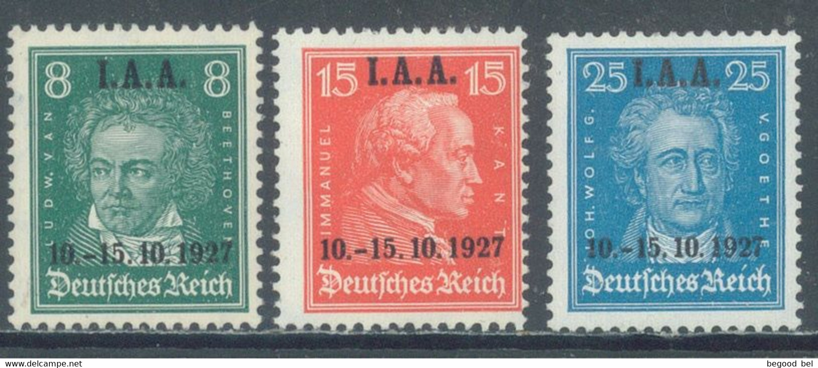 REICH - 1927 - MNH/*** LUXE - I.A.A. OVERPRINT - Mi 407-409 Yv 398-400 - Lot 22980 - Unused Stamps