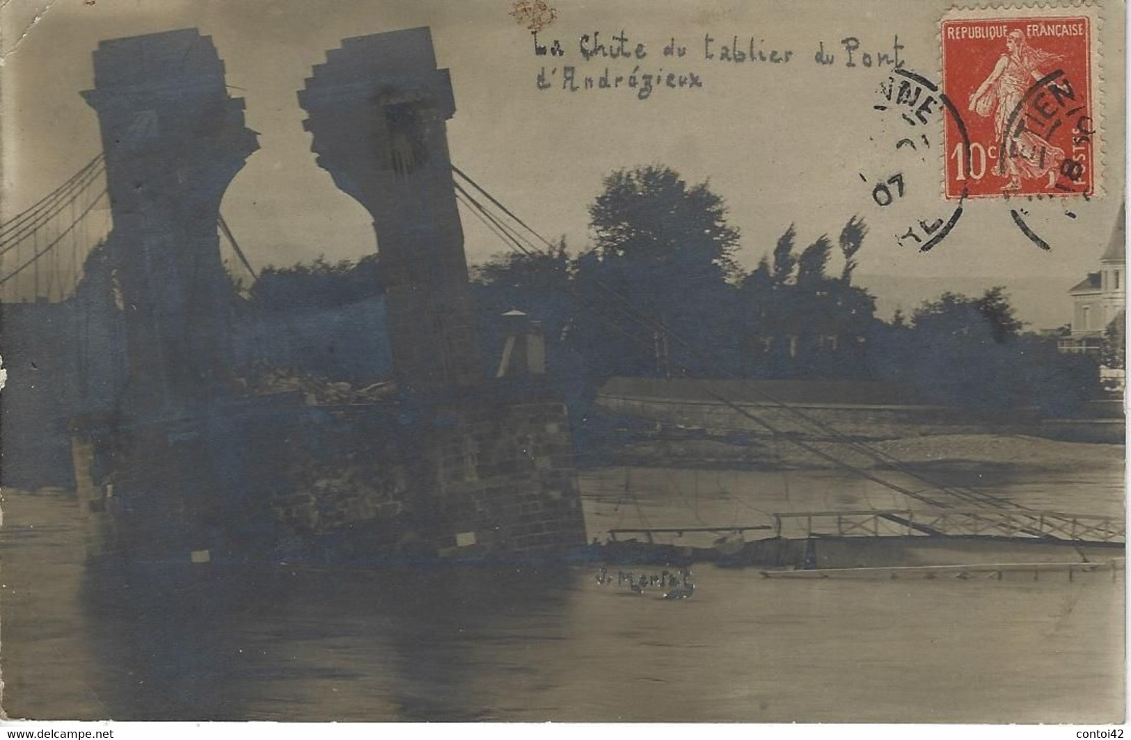 42 ANDREZIEUX CARTE PHOTO PONT LOIRE - Andrézieux-Bouthéon