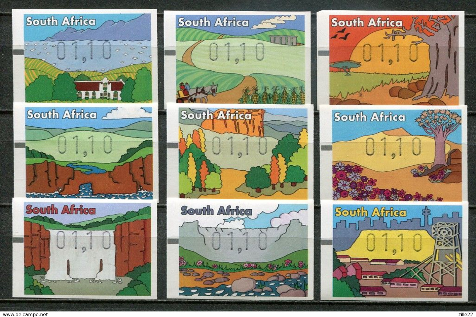 South Africa Südafrika Mi# ATM 14-22 Postfrisch/MNH - Automatenmarken (Frama)