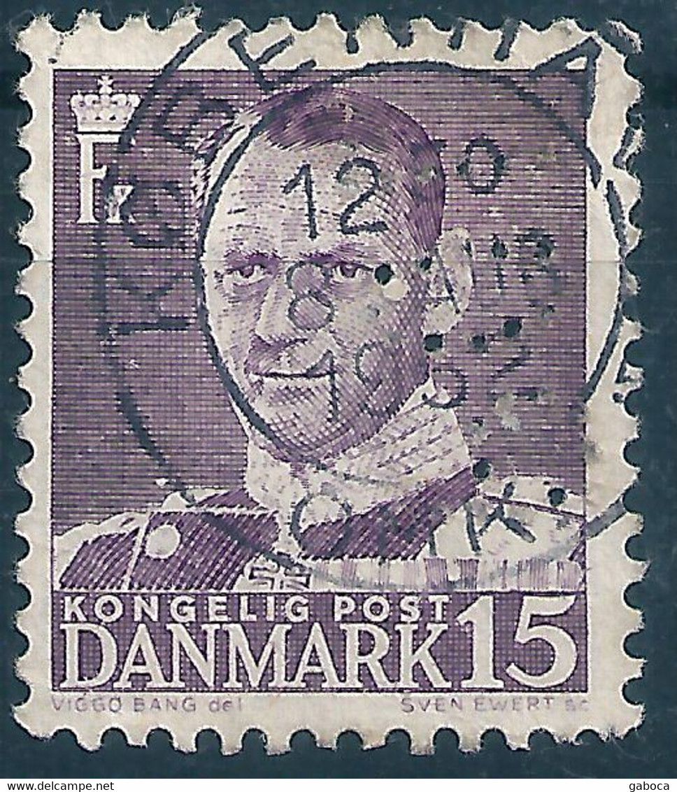 C0842 Denmark Personality Royalty King Head-of-State Perfin Used - Perfin