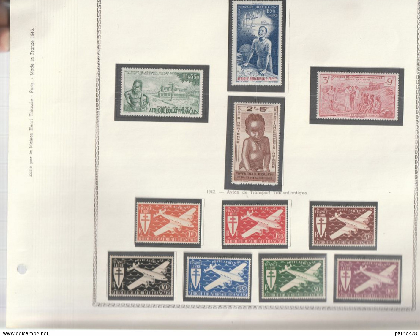 AEF Poste Aerienne 1941 à 1942 Neuf* - Unused Stamps