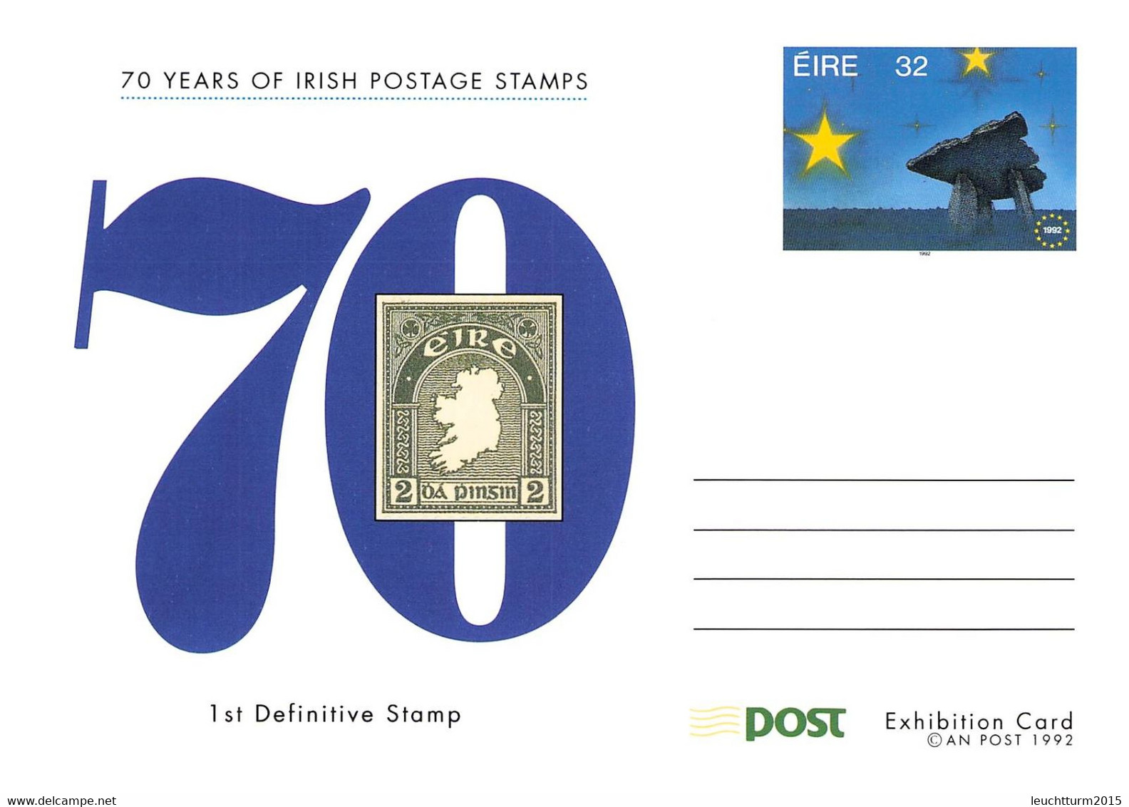 IRELAND - STATIONARY POSTCARDS 70 YEARS OF IRISH POSTAGE  /Q50 - Interi Postali