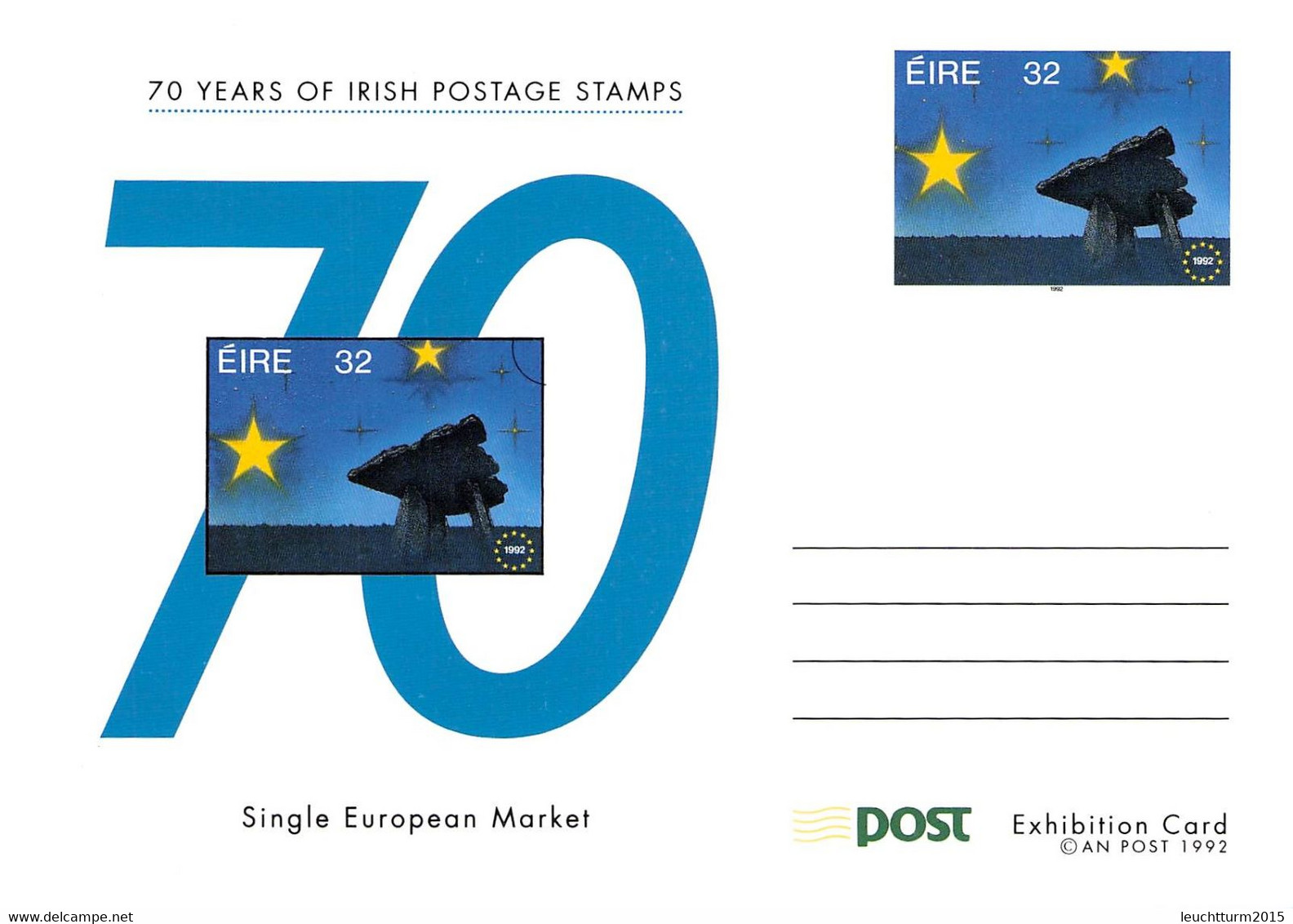 IRELAND - STATIONARY POSTCARDS 70 YEARS OF IRISH POSTAGE  /Q50 - Interi Postali