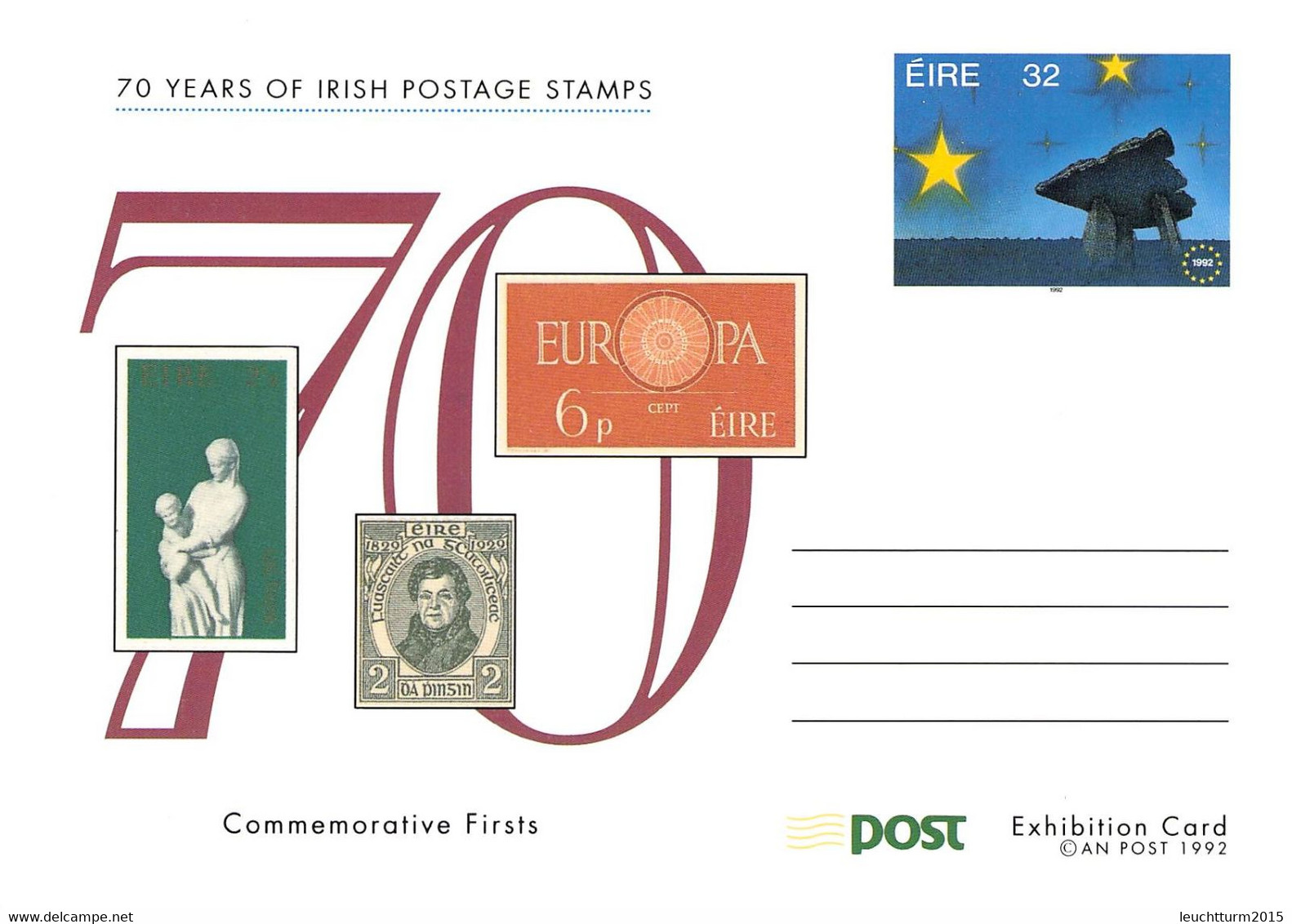 IRELAND - STATIONARY POSTCARDS 70 YEARS OF IRISH POSTAGE  /Q50 - Postal Stationery