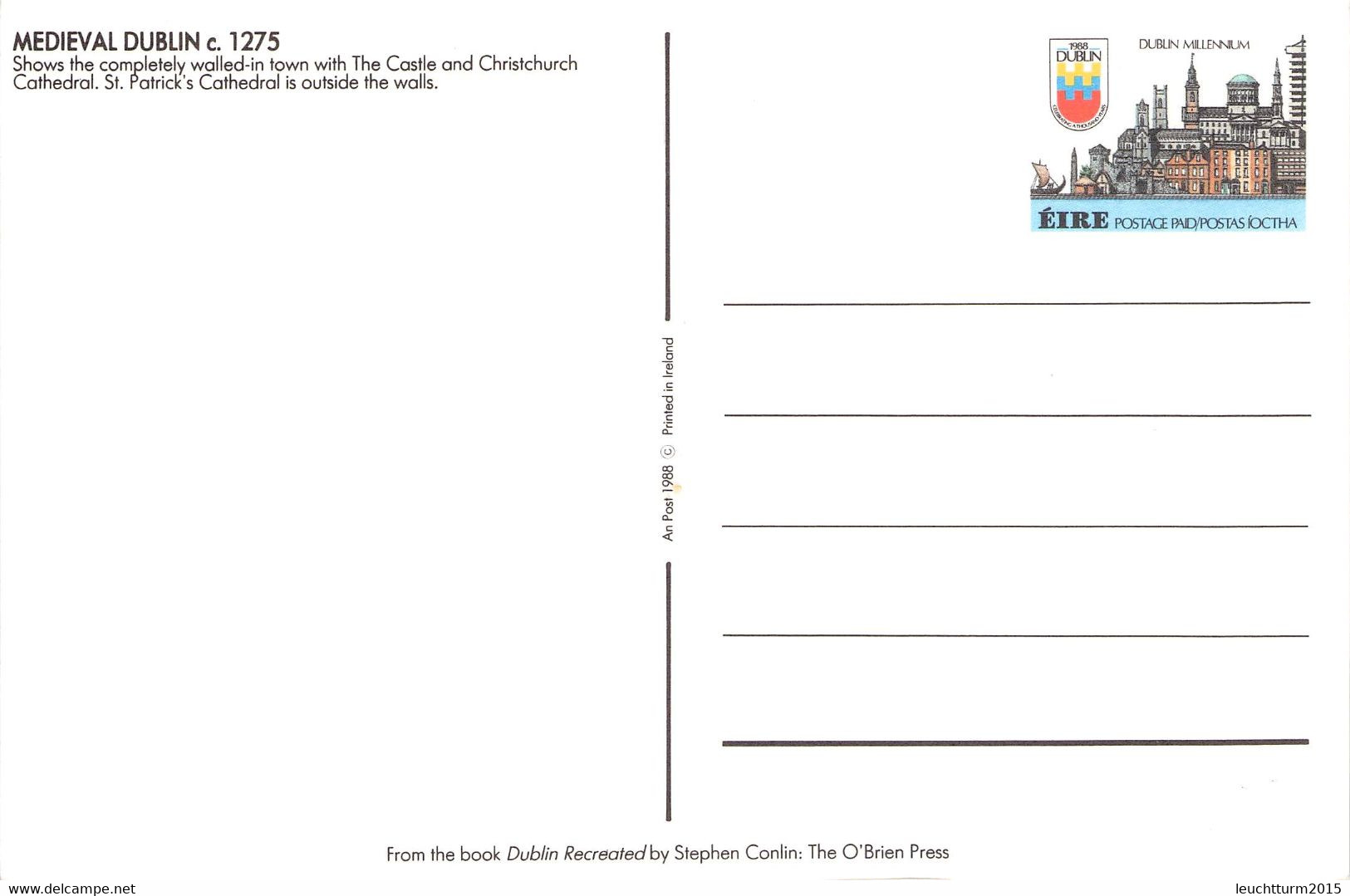 IRELAND - STATIONARY POSTCARDS 1000 YEARS DUBLIN 1988  /Q51 - Ganzsachen