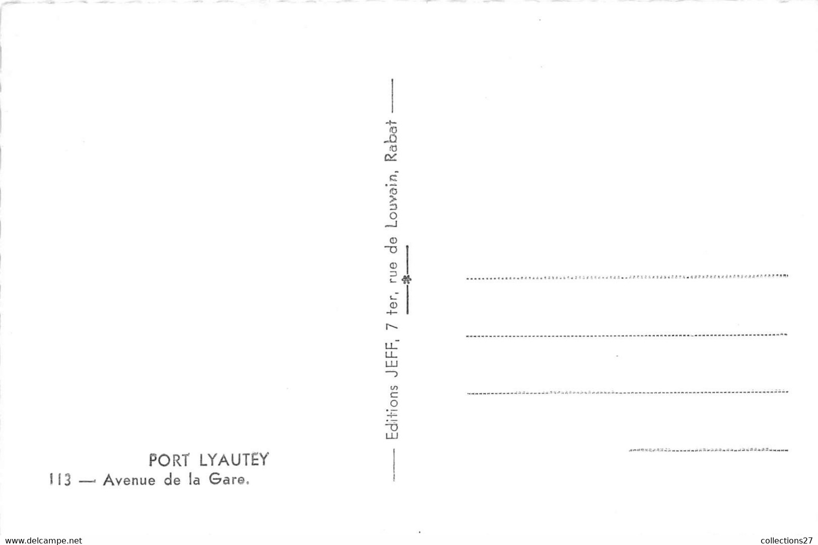PORT-LYAUTEY- AVENUE DE LA GARE - Other & Unclassified
