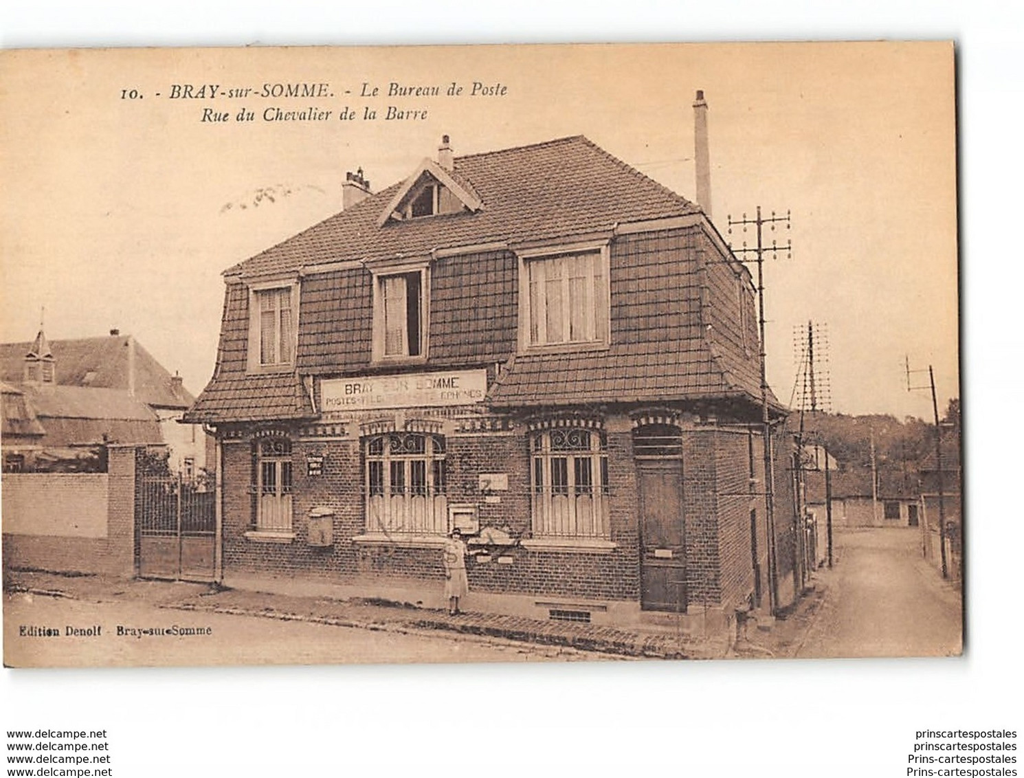 CPA 80 Bray Sur Somme Le Bureau De Poste Rue Du Chevalier De La Barre - Bray Sur Somme