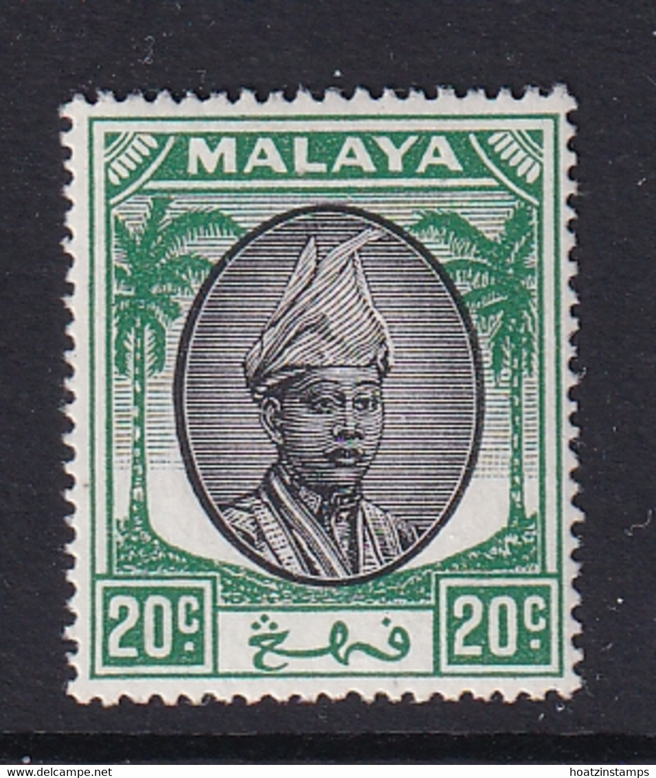 Malaya - Pahang: 1950/56   Sultan Abu Bakar    SG64     20c   Black & Green   MH - Pahang
