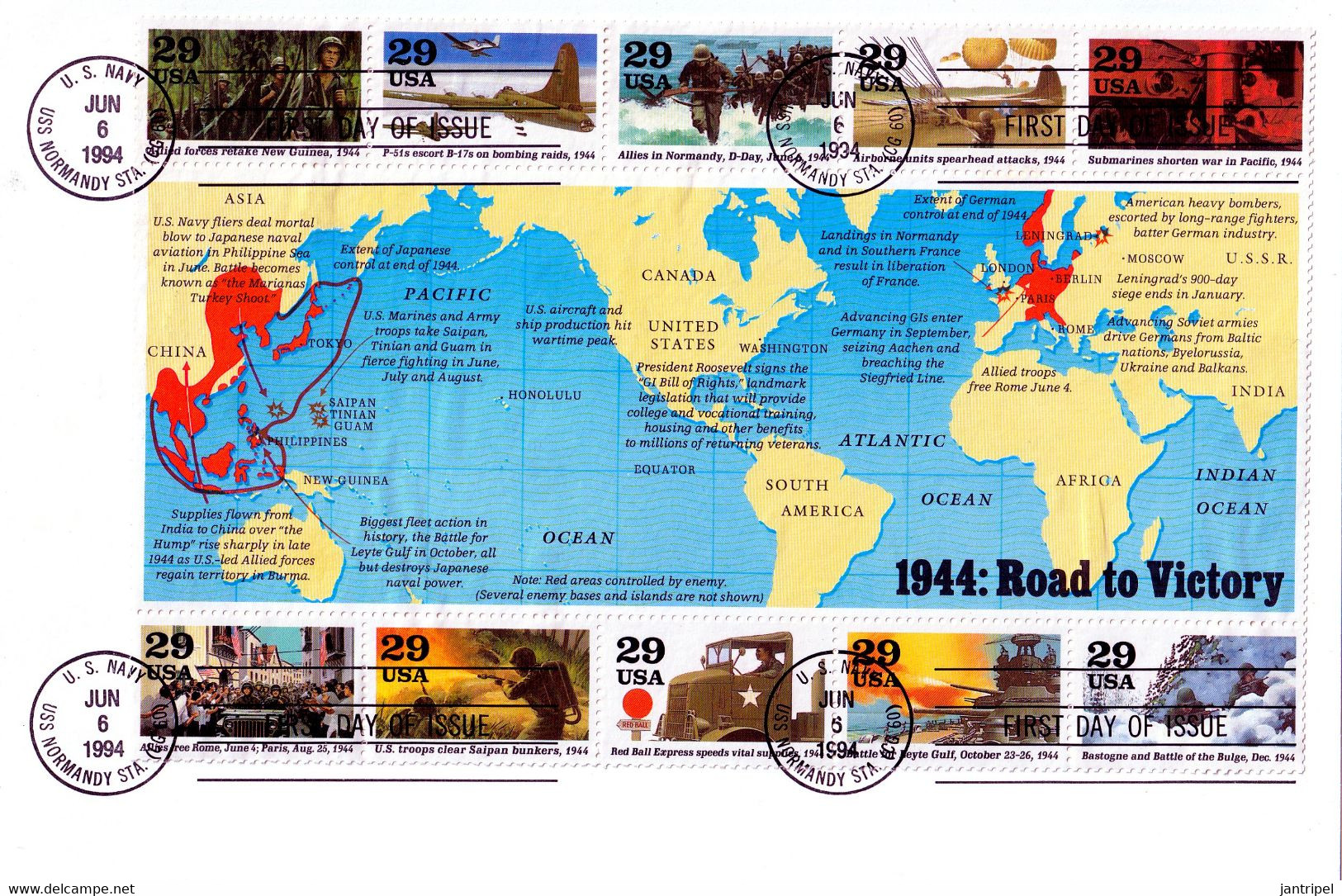 USA 1994 50 YEARS Of WWII END  SHEET - Other & Unclassified