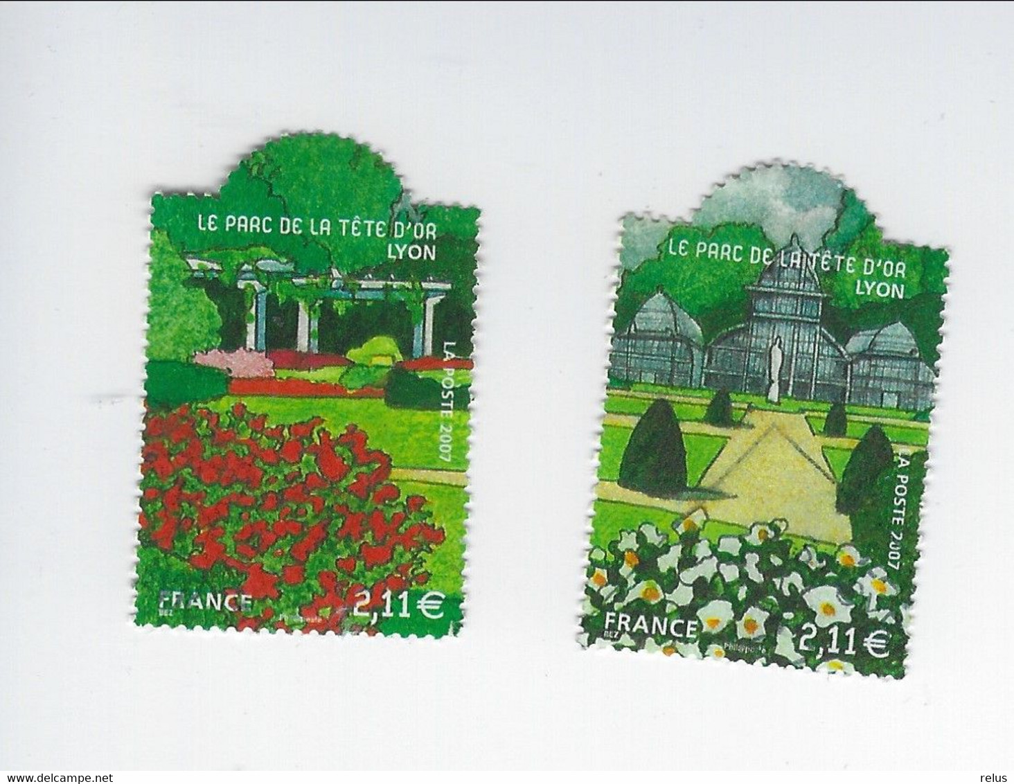 Jardins De France Le Parc De Le Tête D'or à Lyon 4047-4048 Oblitérés 2007 - Used Stamps