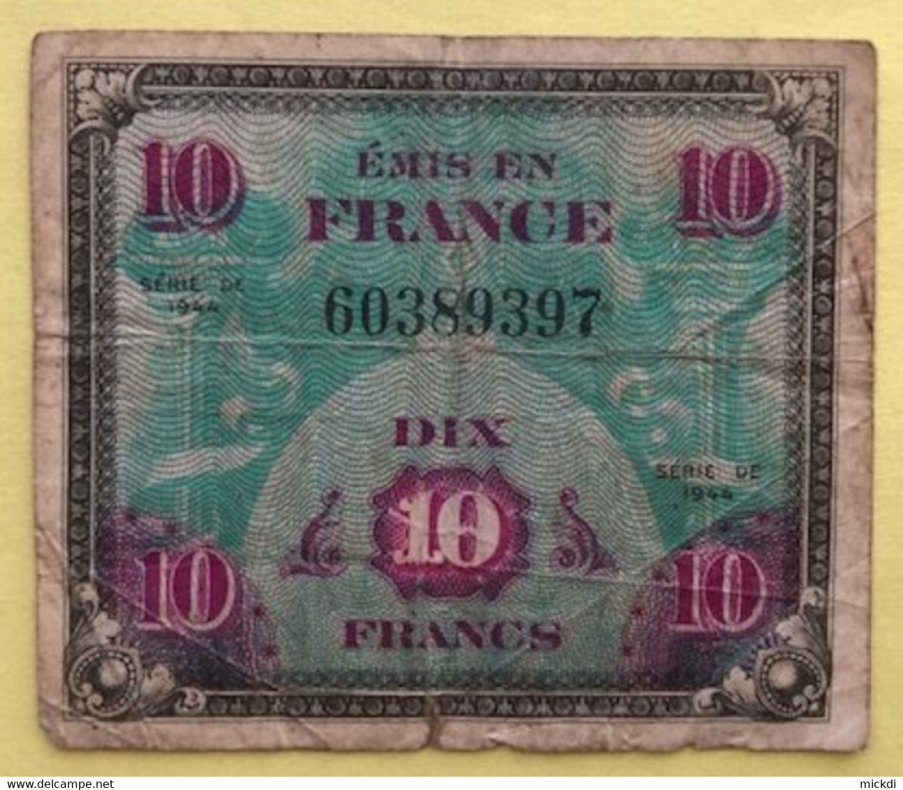 10 FRANCS BILLET DIX FRANCS EMIS EN FRANCE SERIE 1944 - 1944 Flag/France