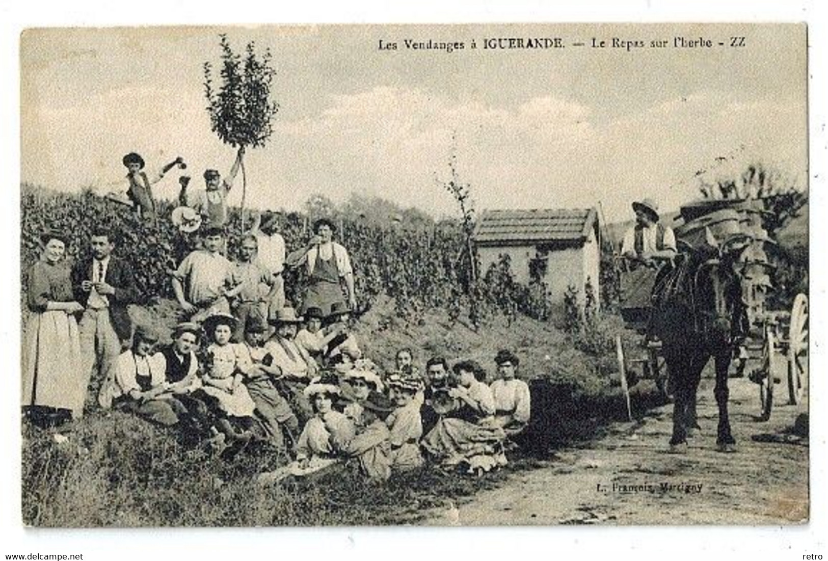 71 IGUERANDE Les Vendanges Le Repas Sur L'herbe - Sonstige & Ohne Zuordnung